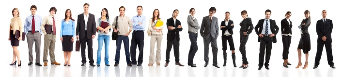 Interim managers on a row